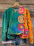 Vintage Love And Peace Flower Art Print Casual Sweatshirt Multicolor / S